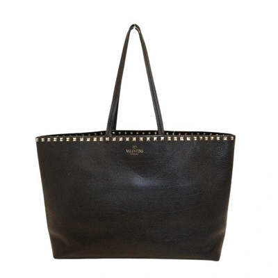 Shop Valentino Leather Tote Bag () In Black