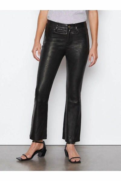 Shop Frame Women's Le Crop Mini Boot Leather Pants In Black