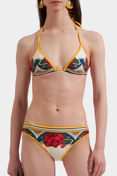Shop La Doublej Bikini Set In Taormina Placee Ivory In Multi