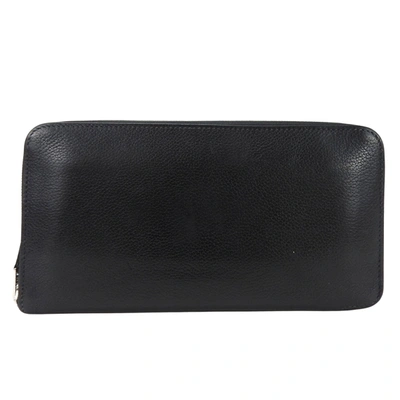 Shop Hermes Azap Leather Wallet () In Black