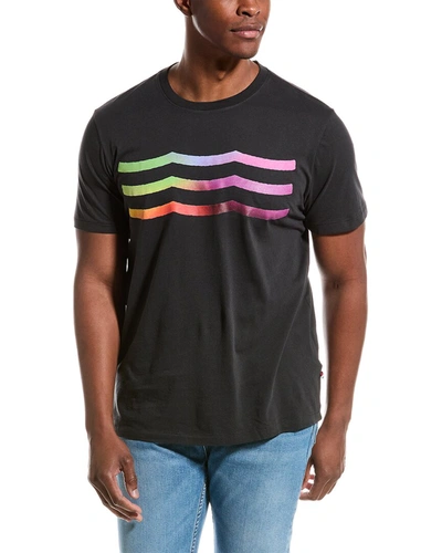 Shop Sol Angeles Rainbow Waves Crew T-shirt In Black