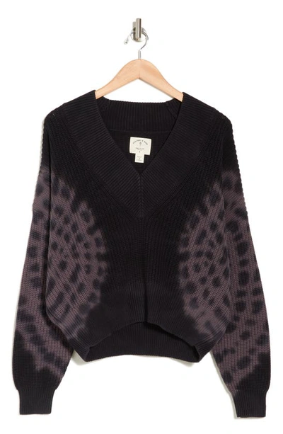 Shop Electric & Rose Roux Tie Dye Burst Pullover Sweater In Onyx/ Charcoal