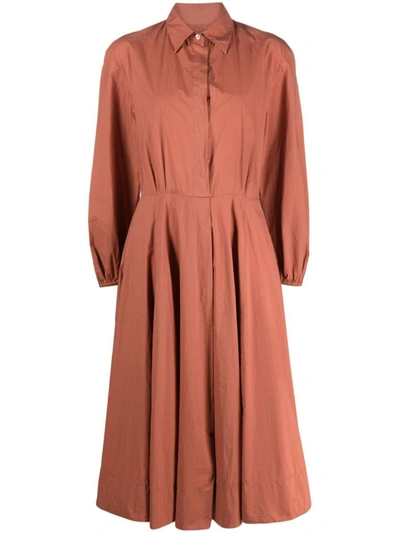 Shop Forte Forte Forte_forte Cotton Shirt Dress In Brown