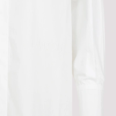 Shop Patou Mini Shirt Dress In White
