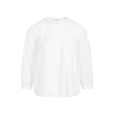 Shop Peserico Voile Cotton Shirt In White