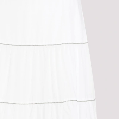 Shop Peserico Monile Voile Cotton Skirt In White