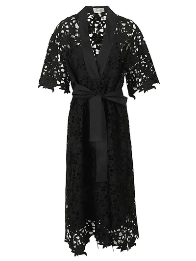Shop Psophia Lace Midi Dress In Black
