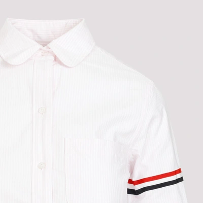 Shop Thom Browne Classic Round Collar Shirt In Pink & Purple