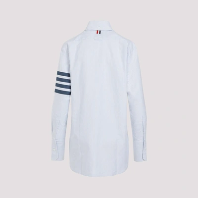 Shop Thom Browne Exaggerated Collar Easy Fit Shirt In Blue