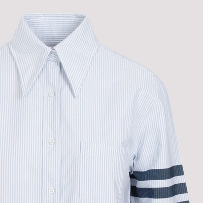 Shop Thom Browne Exaggerated Collar Easy Fit Shirt In Blue