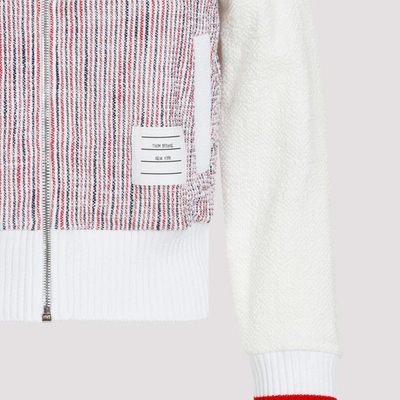 Shop Thom Browne Shawl Collar Bomber Jacket In Multicolour
