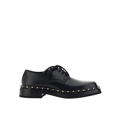 Valentino Garavani Man Lace-up Shoes Black Size 11 Leather In Black