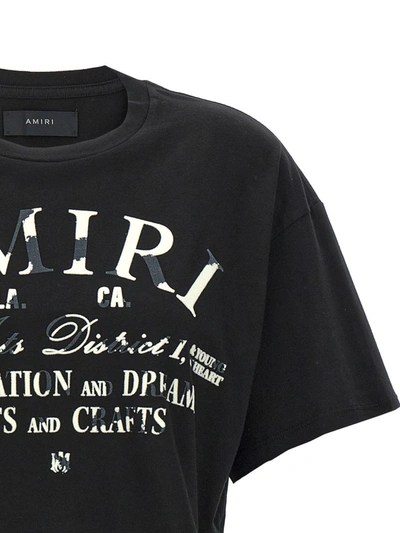 Shop Amiri 'distressed Arts District' Cropped T-shirt In Black