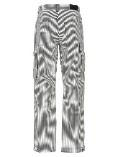 Amiri Striped Cotton Carpenter Pant In White/black