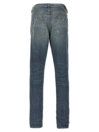 Shop Amiri 'fracutred' Jeans In Blue