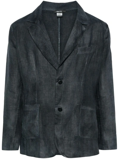 Shop Avant Toi Hand Painted Hemp Rever Jacket Clothing In Black