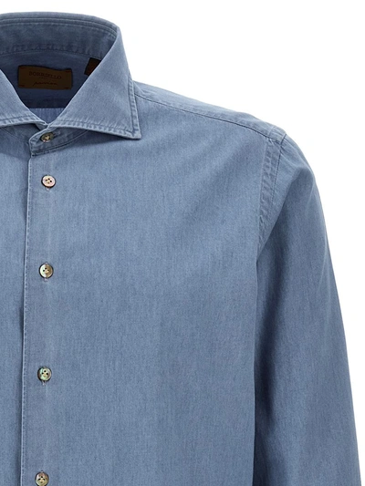 Shop Borriello Chambray Shirt In Blue