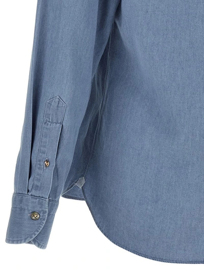 Shop Borriello Chambray Shirt In Blue