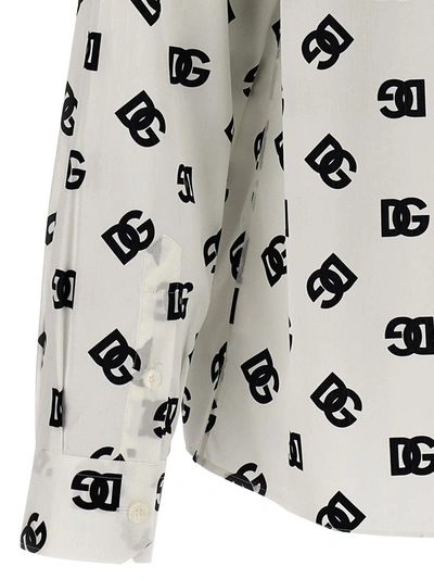Shop Dolce & Gabbana All Over Logo Shirt In White/black