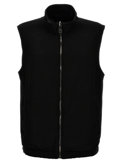 Shop Dolce & Gabbana Logo Reversible Vest In Black