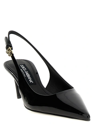 Shop Dolce & Gabbana Logo Slingback In Black