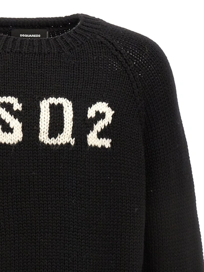 Shop Dsquared2 Logo Sweater In White/black