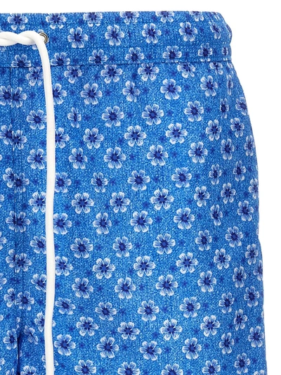 Shop Kiton Floral Printed Swimsuit In Blue