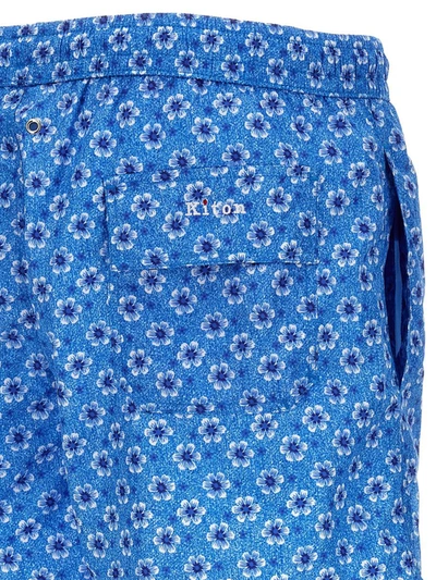 Shop Kiton Floral Printed Swimsuit In Blue