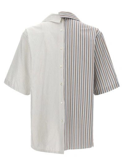 Lanvin Striped Asymmetric Cotton Shirt In Multicolor