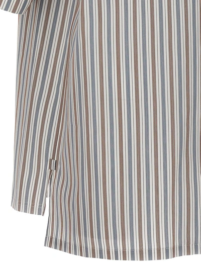 Lanvin Striped Asymmetric Cotton Shirt In Multicolor