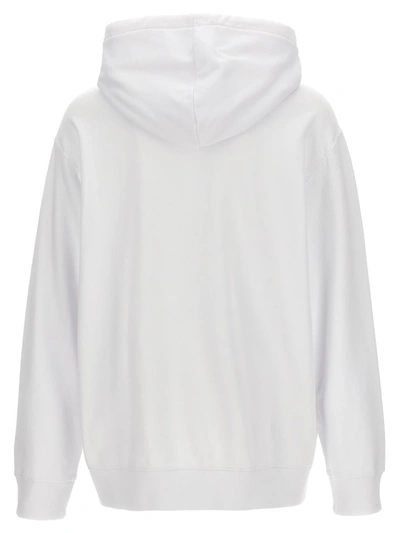 Shop Lanvin Logo Embroidery Hoodie In White