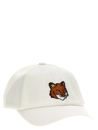 Shop Maison Kitsuné 'large Fox Head' Cap In White