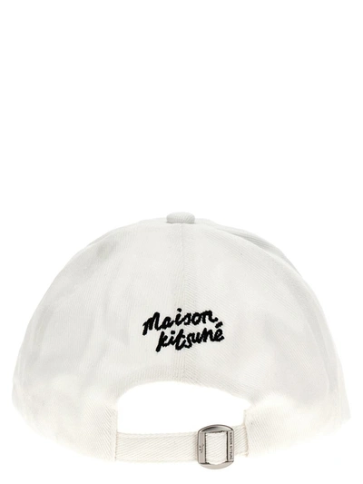 Shop Maison Kitsuné 'large Fox Head' Cap In White
