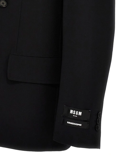 Shop Msgm 'handsome' Blazer In Black