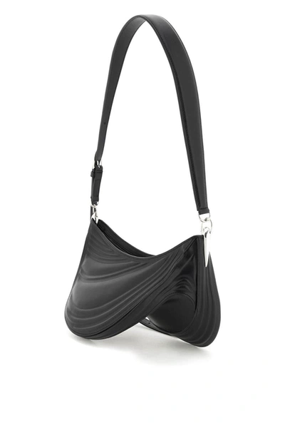 Shop Mugler Spiral Curve 01 Shoulder Bag In Black
