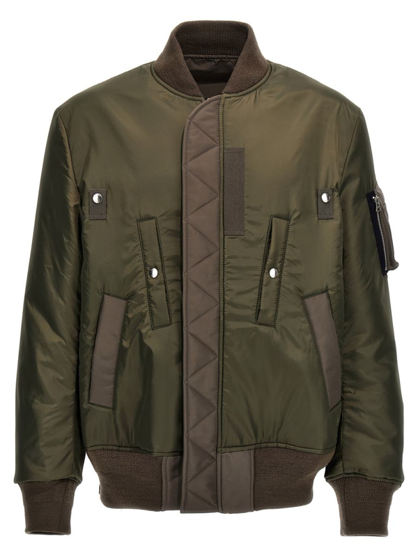 sacai Khaki Zip Reversible Bomber Jacket