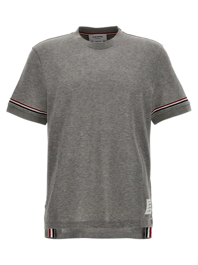 Shop Thom Browne 'rwb' T-shirt In Gray