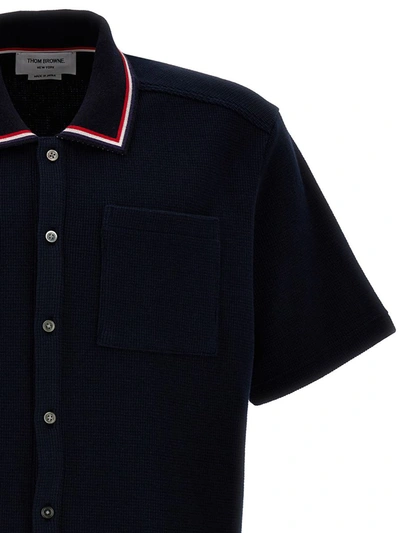 Shop Thom Browne Cotton Knit Shirt In Blue