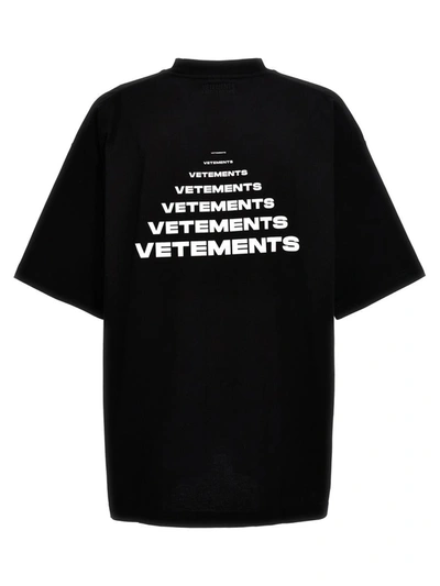 Shop Vetements 'pyramid Logo' T-shirt In White/black