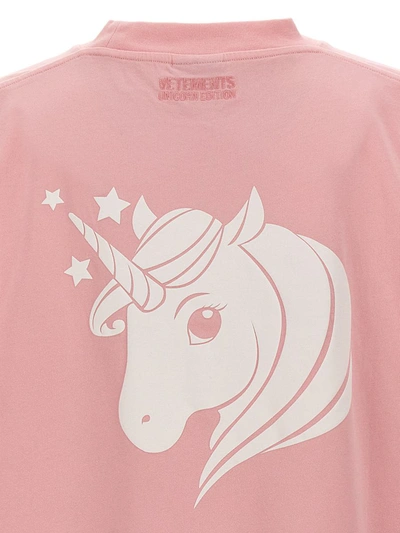 Shop Vetements 'unicorn' T-shirt In Pink