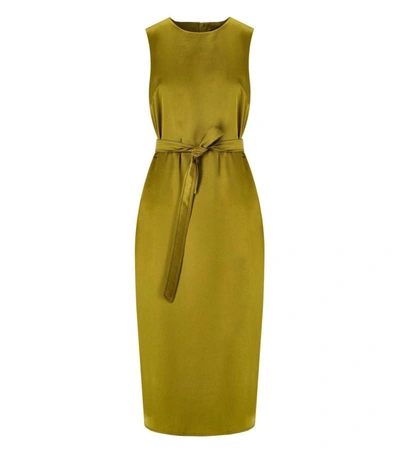 Shop Weekend Max Mara Baiardo Senape Belted Dress In Yellow