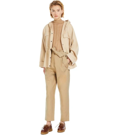 Shop Weekend Max Mara Occhio Beige Carrot Fit Trousers