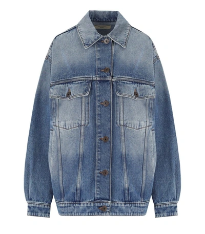 Shop Weekend Max Mara Pio Denim Oversize Jacket In Blue