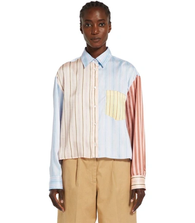 Shop Weekend Max Mara Suez Cielo Striped Shirt In Blue