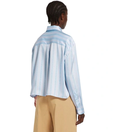 Shop Weekend Max Mara Suez Cielo Striped Shirt In Blue