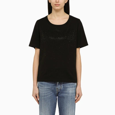 Shop Dsquared2 | Black Cotton Crew-neck T-shirt With Logo