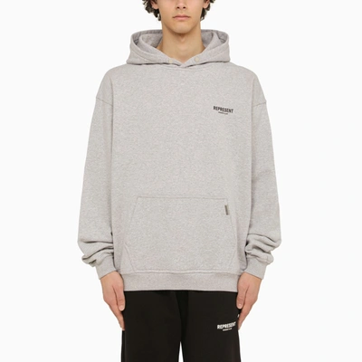 Shop Represent Grey Hoodie With Logo