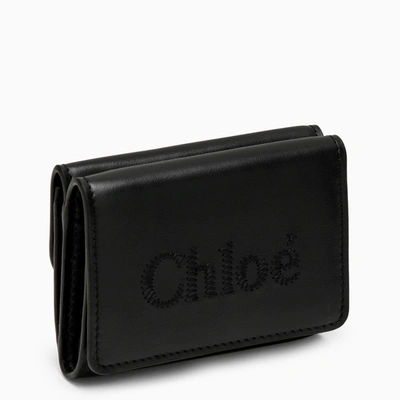 Shop Chloé Sense Trifold Wallet Small Black