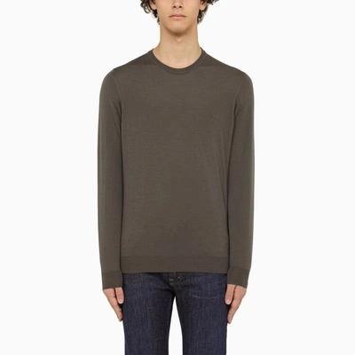 Shop Drumohr | Grey Wool Crewneck Sweater