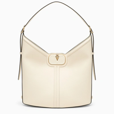 Shop Valentino Garavani | Vlogo Ivory Shoulder Bag In Leather In White